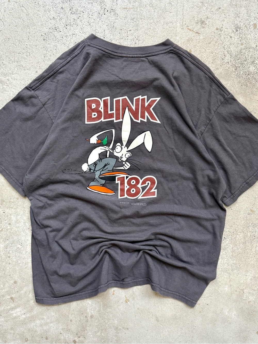 1997 Blink-182 Vintage Dude Rabbit Grey Tour Band Tee XL 23x30